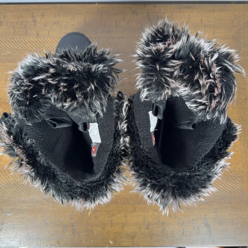 The North Face Boots Womens 10 Black Nuptse Purna Insulated Fur Winter Snow